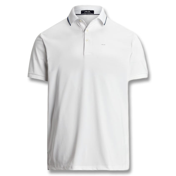 Ralph Lauren Air Tech Pique Knit w/Tipping Golf Polo (Tailored Fit) Ceramic White Multi - SP25 Men