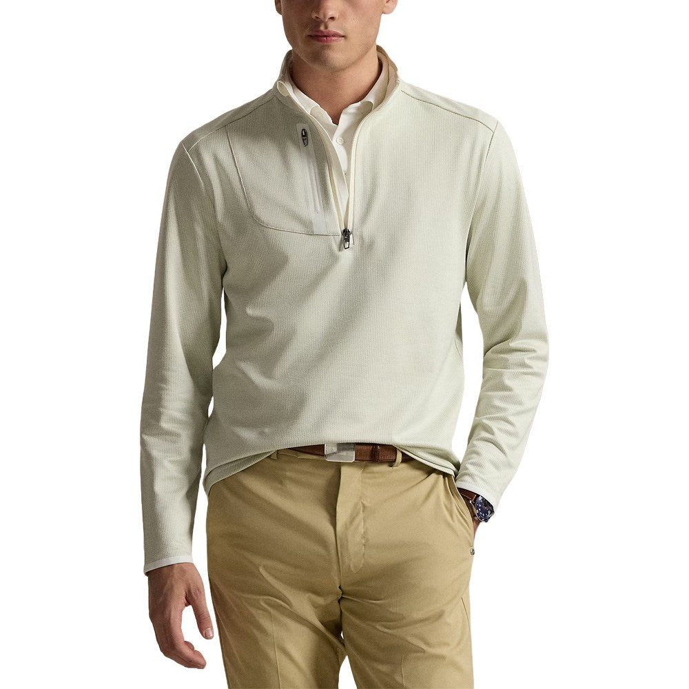 Ralph Lauren Luxury Performance Driver 1/4 Zip Golf Pullover (Houndstooth) Ceramic White - SP25 Men