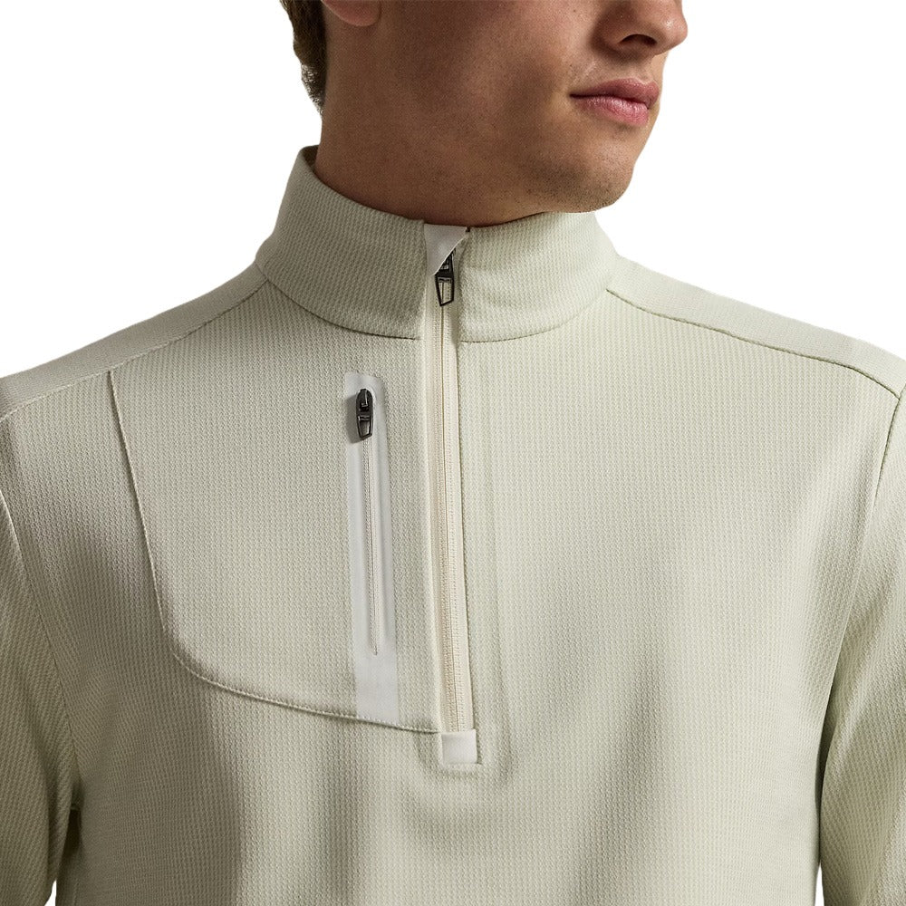 Ralph Lauren Luxury Performance Driver 1/4 Zip Golf Pullover (Houndstooth) Ceramic White - SP25 Men