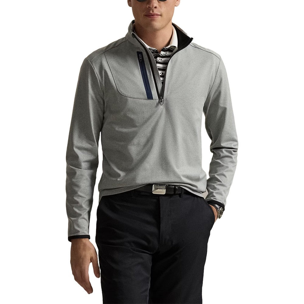 Ralph Lauren Luxury Performance Driver 1/4 Zip Golf Pullover (Houndstooth) Andover Heather - SP25 Men