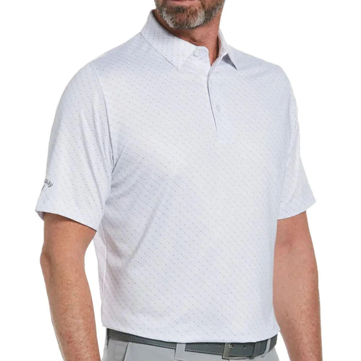 Callaway Swing Tech Allover Chevron Golf Polo Bright White - SS25
