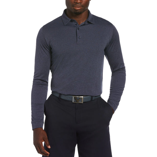 Callaway Air Texturized Premium Yarn Golf Polo Navy Chambry Heather - SS25