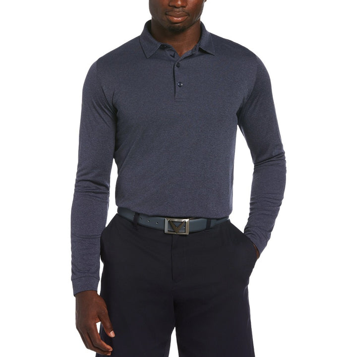 Callaway Air Texturized Premium Yarn Golf Polo Navy Chambry Heather - SS25