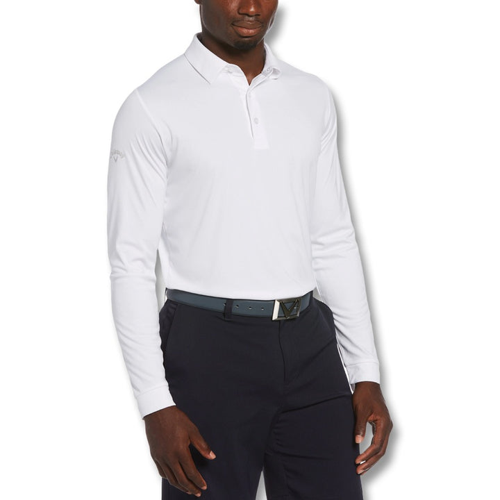 Callaway Air Texturized Premium Yarn Golf Polo Bright White - SS25