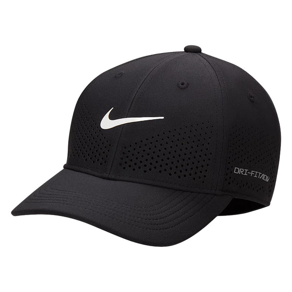 Nike Dri-FIT ADV Club Structured Swoosh Golf Cap Black/White - FW25 Men