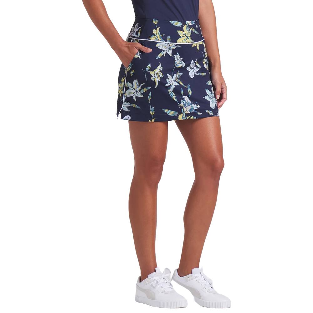 PUMA Blake Knit Lily Floral Golf Skirt Deep Navy - SS25 Women
