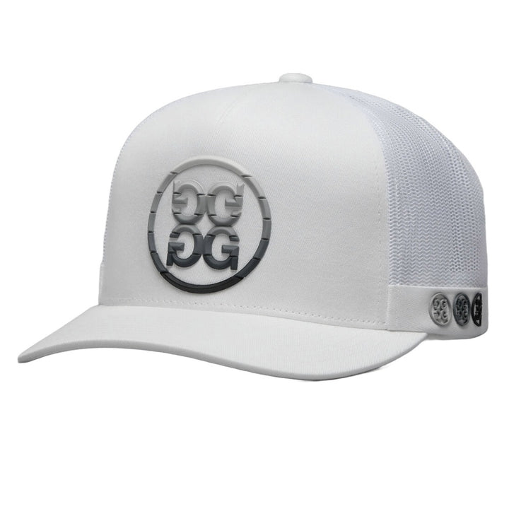 Gfore Gradient Circle G's Cotton Twill Trucker Golf Cap Snow - SP25