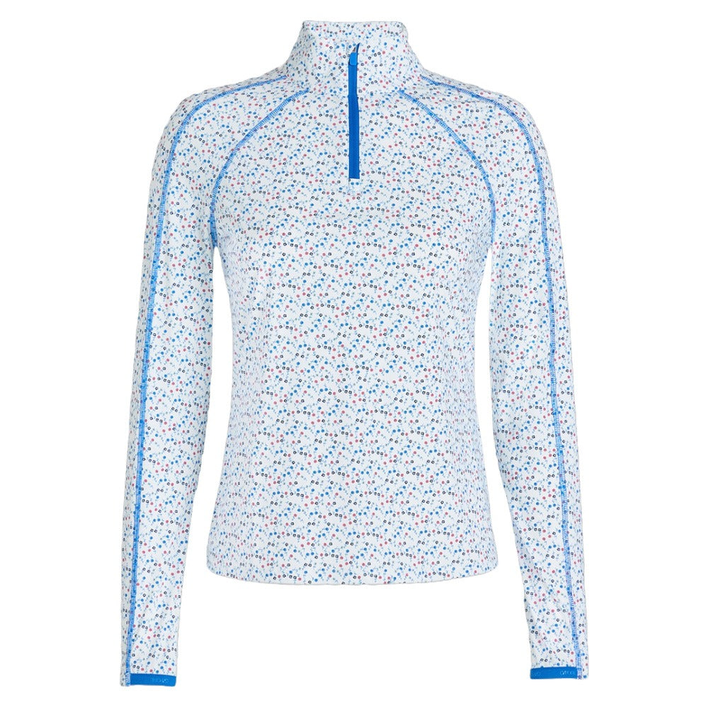 Gfore Aye Poppy Silky Tech Nylon Quarter Zip Golf Pullover Snow - SP25 Women