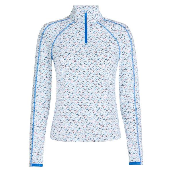 Gfore Aye Poppy Silky Tech Nylon Quarter Zip Golf Pullover Snow - SP25 Women