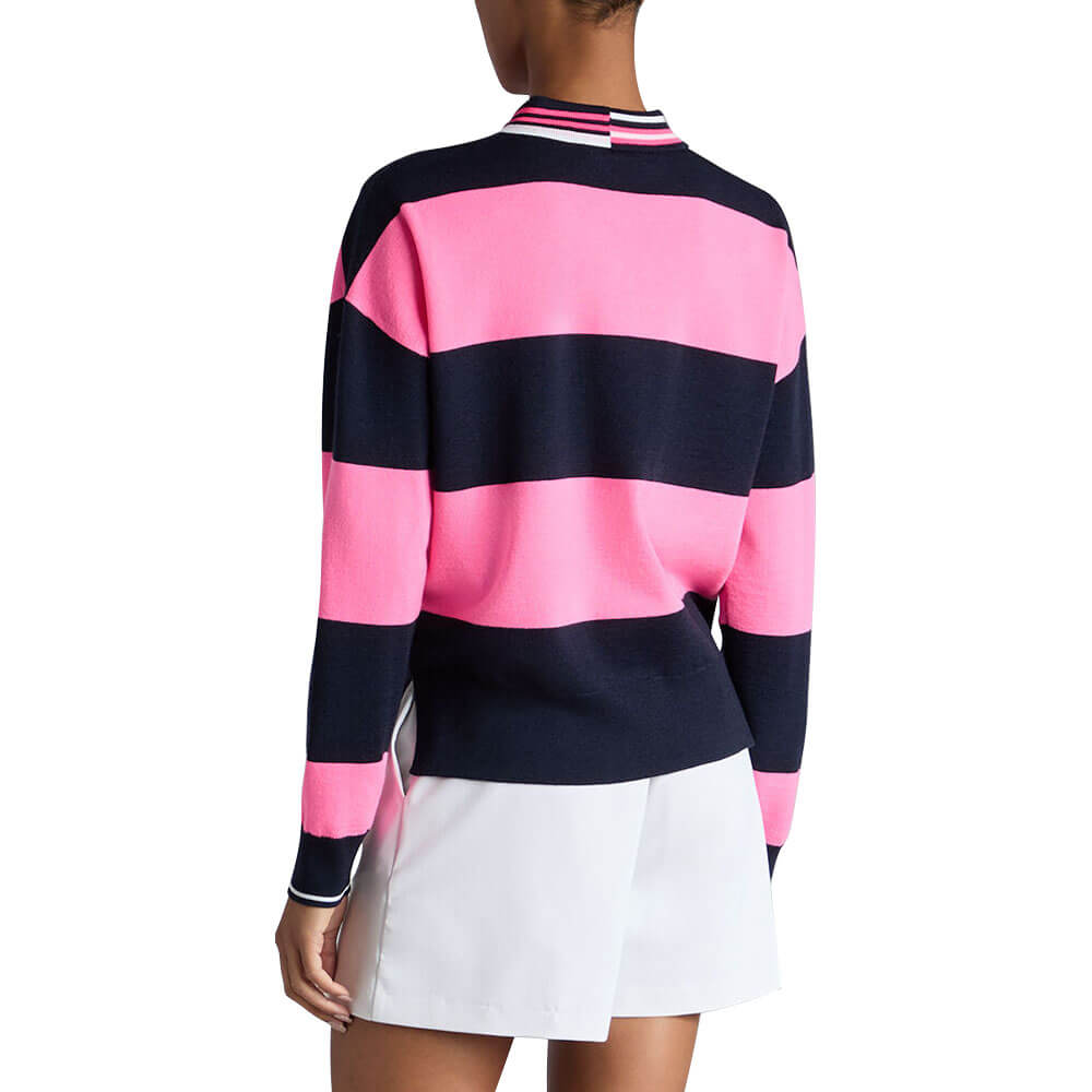 Gfore Happy G's Merino Wool Rugby Golf Sweater Knockout Pink - SP25 Women