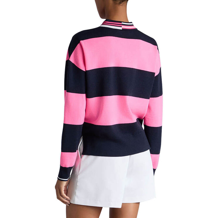 Gfore Happy G's Merino Wool Rugby Golf Sweater Knockout Pink - SP25 Women