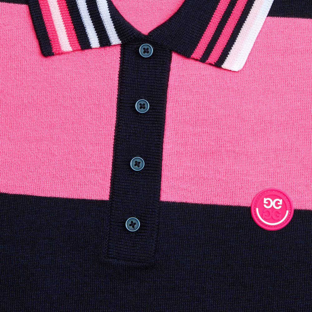 Gfore Happy G's Merino Wool Rugby Golf Sweater Knockout Pink - SP25 Women