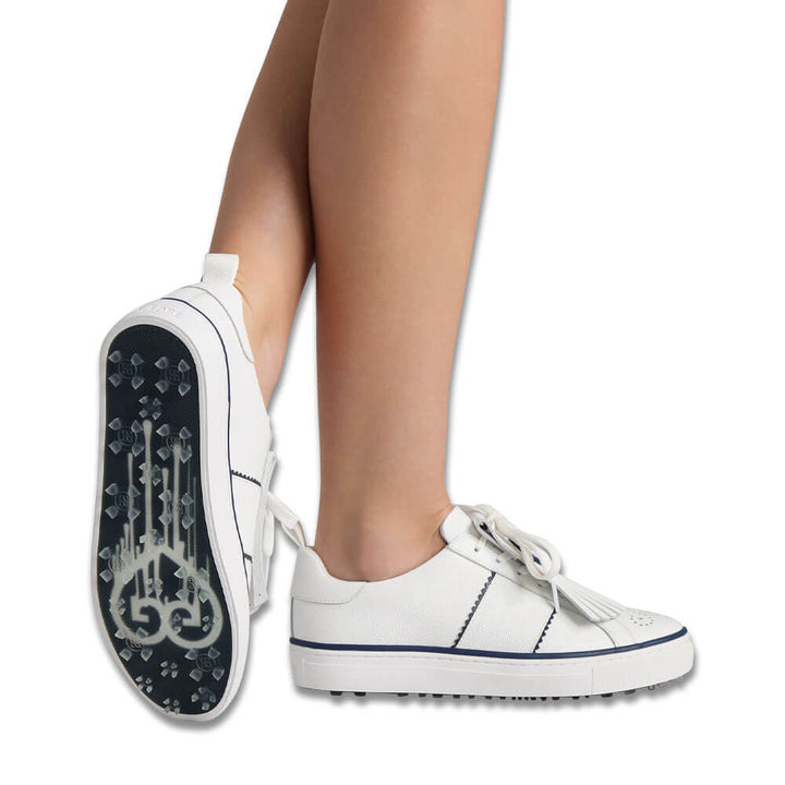 Gfore Durf Saddle Stripe Leather Golf Shoes Snow/Twilight - SP25 Women