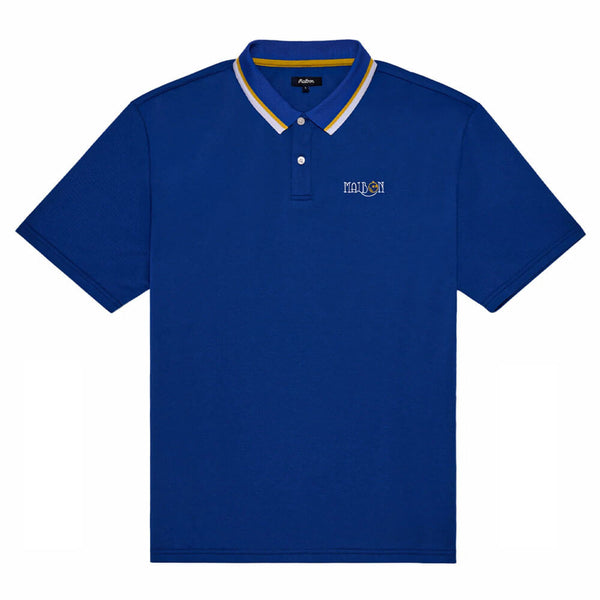 Malbon Grasse Pique Golf Polo Blue - SS25 Men