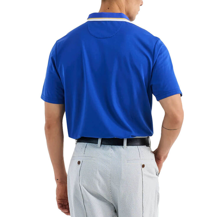 Malbon Grasse Pique Golf Polo Blue - SS25 Men