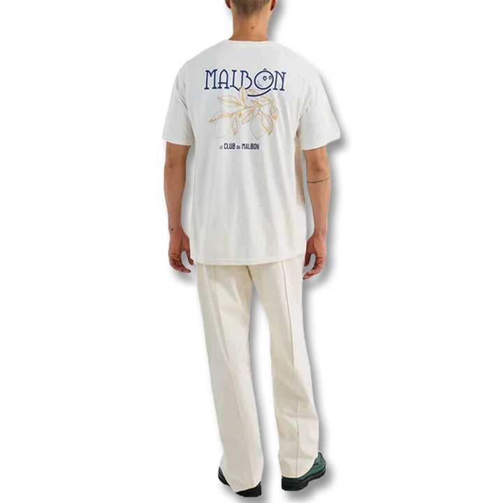 Malbon Citron Pocket Golf T-Shirt Ivory - SS25 Men