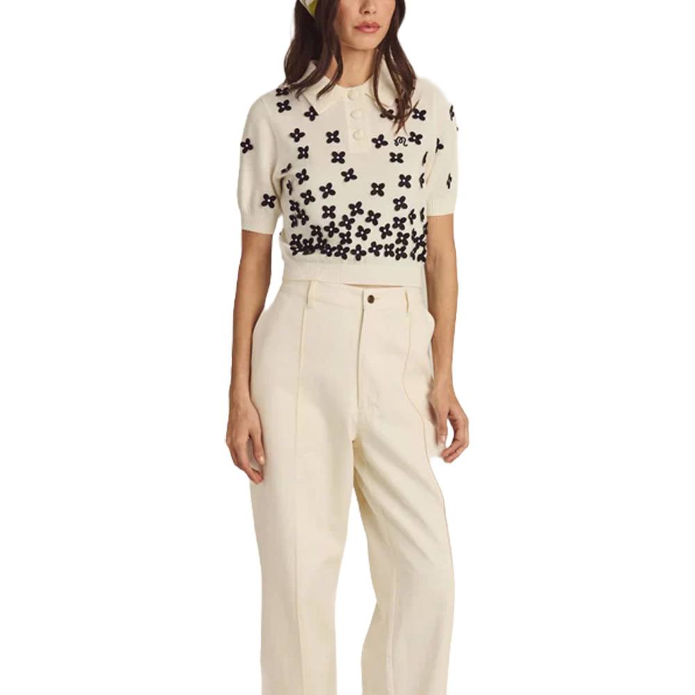Malbon Lili Golf Polo Ivory - SS25 Women