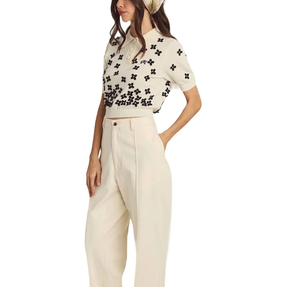 Malbon Lili Golf Polo Ivory - SS25 Women