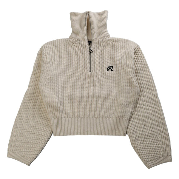 Malbon Anais Quarter Zip Knit Golf Sweater Ivory - SS25 Women