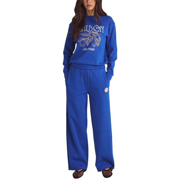 Malbon Adeline Crewneck Golf Sweatshirt Blue - SS25 Women