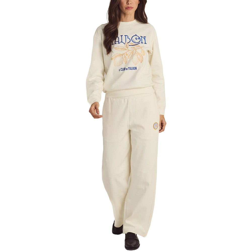 Malbon Adeline Crewneck Golf Sweatshirt Ivory - SS25 Women