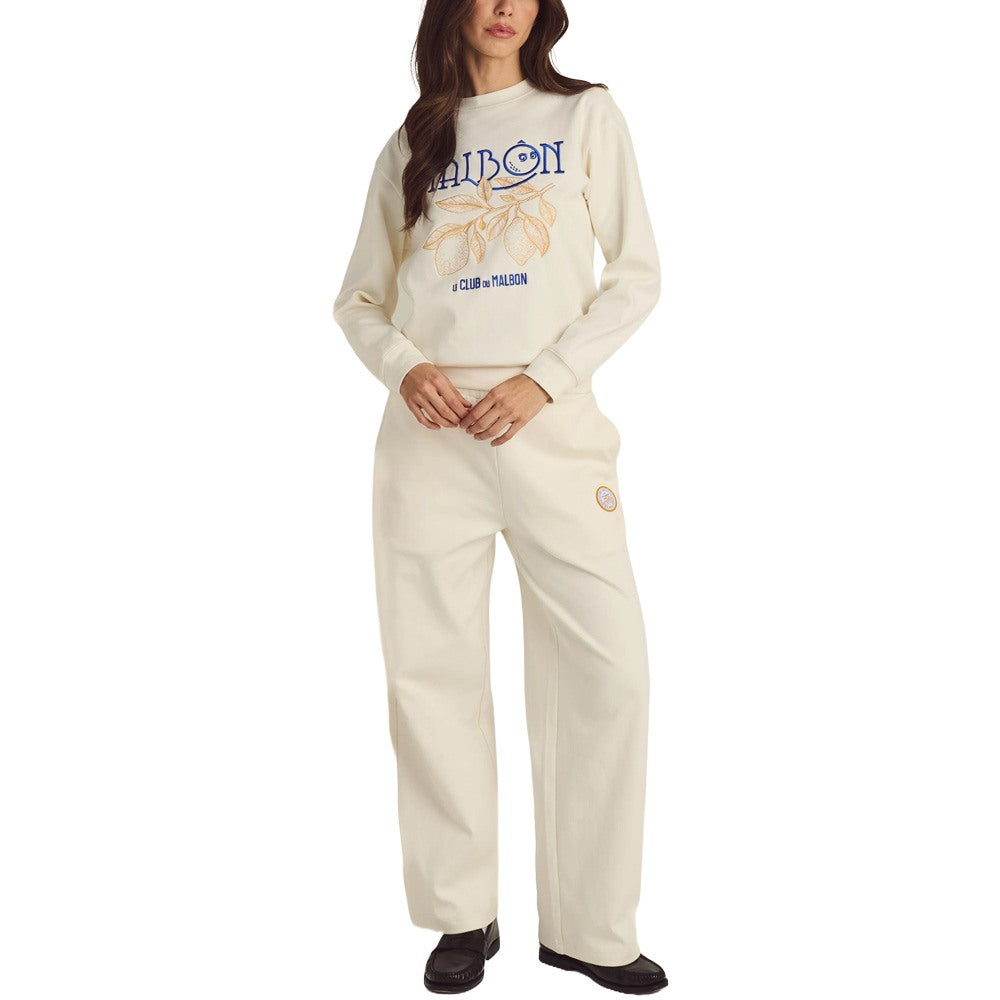 Malbon Adeline Crewneck Golf Sweatshirt Ivory - SS25 Women