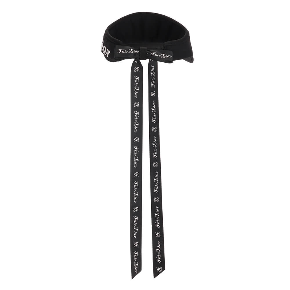 Fairliar Side Logo Wide Ribbon Golf Visor Black - SS25 Women
