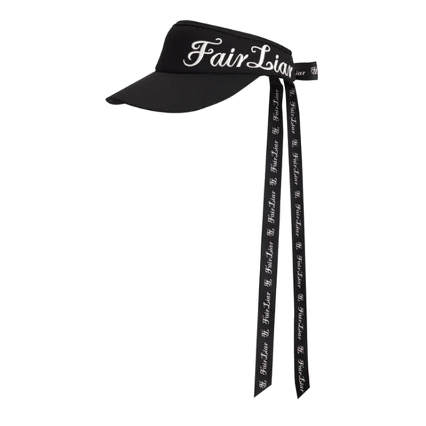Fairliar Side Logo Wide Ribbon Golf Visor Black - SS25 Women