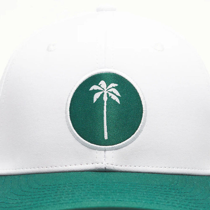 Palm Golf Local Performance Snapback Golf Cap White/Green - SS25 Men