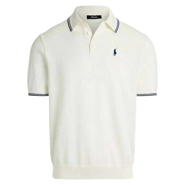Ralph Lauren Performance Cotton-Blend Coolmax Sweater Golf Polo White Splash - SP25 Men