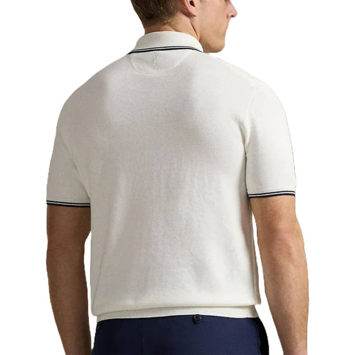 Ralph Lauren Performance Cotton-Blend Coolmax Sweater Golf Polo White Splash - SP25 Men
