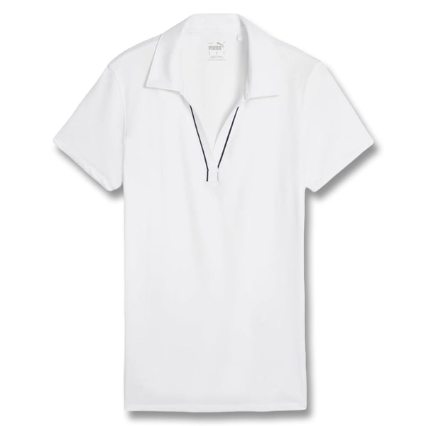 PUMA CLOUDSPUN Piped Golf Polo White Glow - SS25 Women