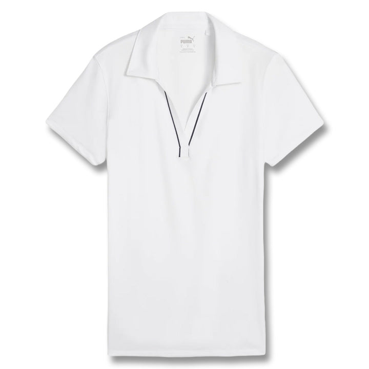 PUMA CLOUDSPUN Piped Golf Polo White Glow - SS25 Women
