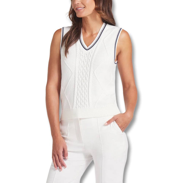 PUMA AP Sweater Golf Vest Warm White - SS25 Women