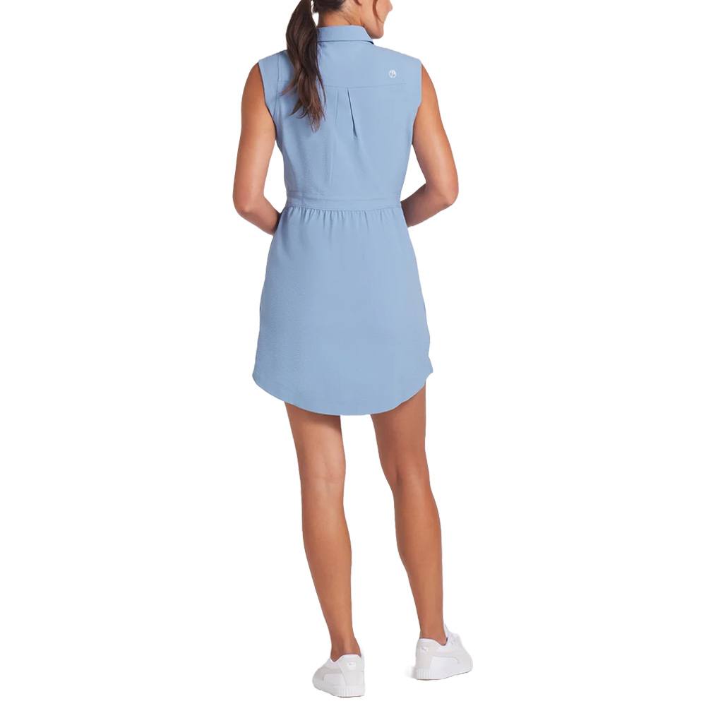 PUMA AP Seersucker Golf Dress Zen Blue - SS25 Women PUMA AP Seersucker Golf Dress Zen Blue - SS25 Women