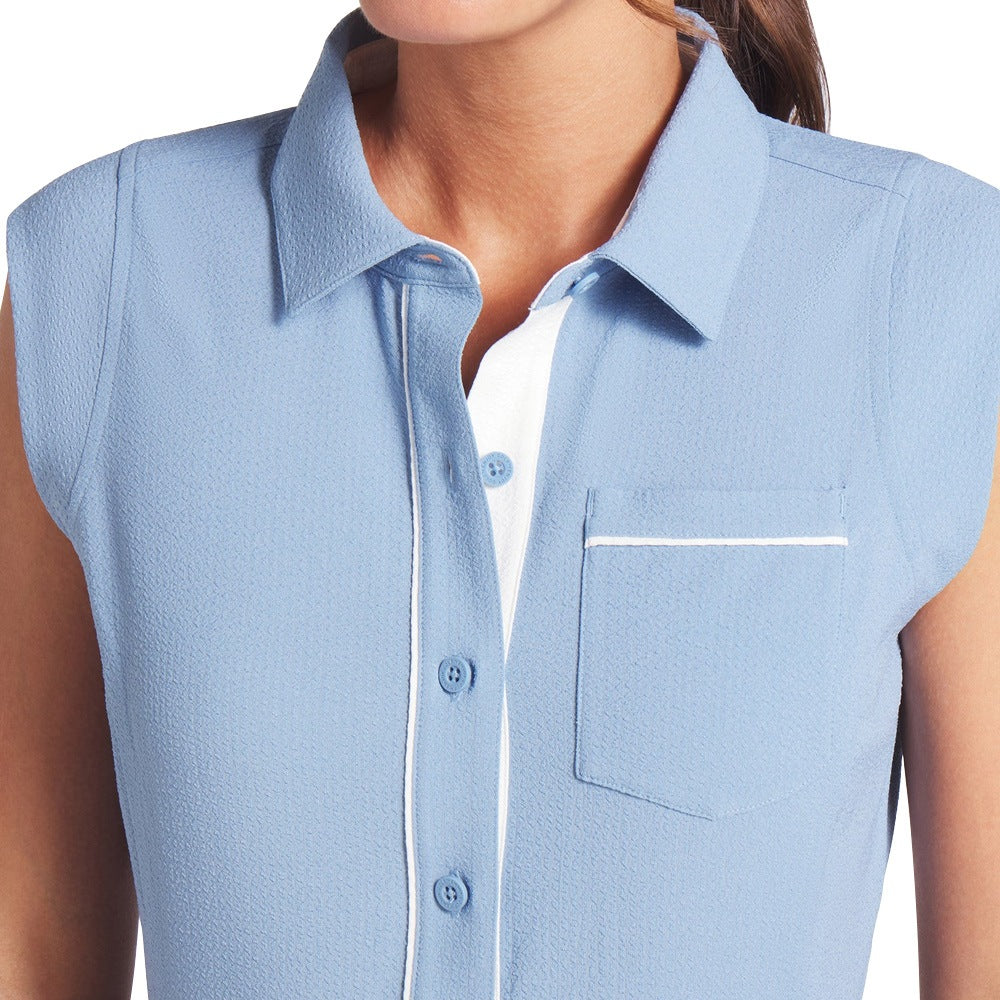 PUMA AP Seersucker Golf Dress Zen Blue