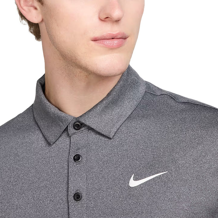 Nike Dri-FIT Tour Heathered Golf Polo Black/White - FW25 Men