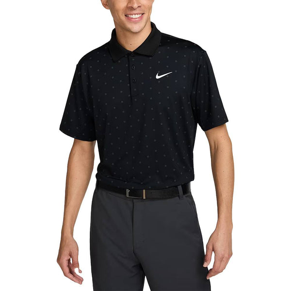 Nike Dri-FIT Tour Print Golf Polo Black/White - SU25 Men