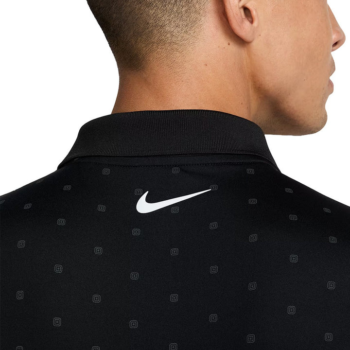 Nike Dri-FIT Tour Print Golf Polo Black/White - SU25 Men
