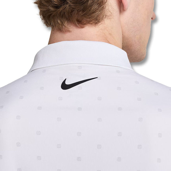 Nike Dri-FIT Tour Print Golf Polo White/Black - SU25 Men
