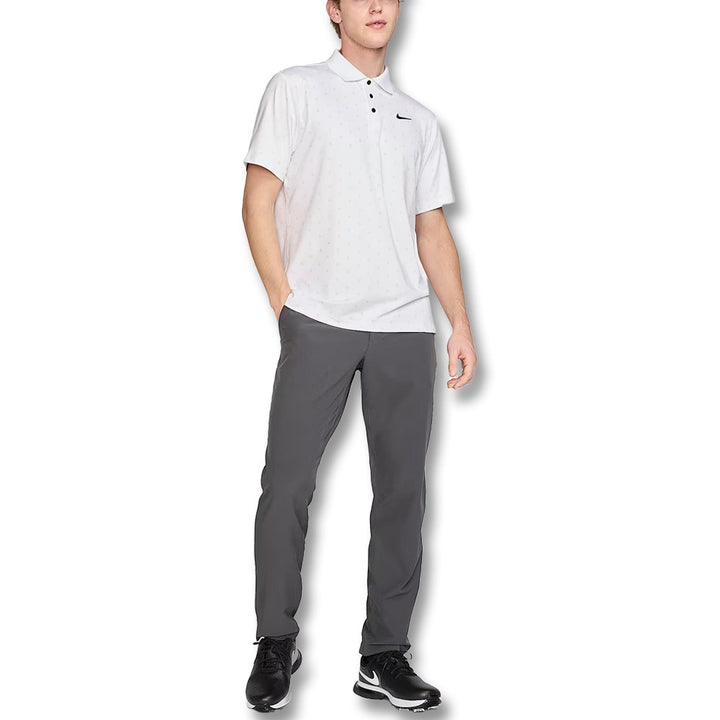 Nike Dri-FIT Tour Print Golf Polo White/Black - SU25 Men