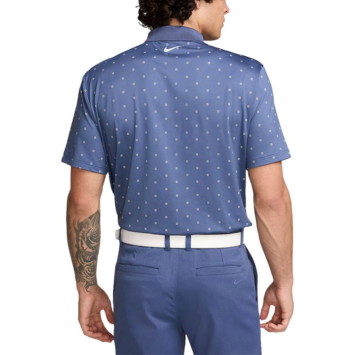 Nike Dri-FIT Tour Print Golf Polo Diffused Blue/White - SU25 Men