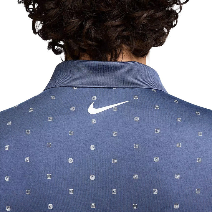 Nike Dri-FIT Tour Print Golf Polo Diffused Blue/White - SU25 Men