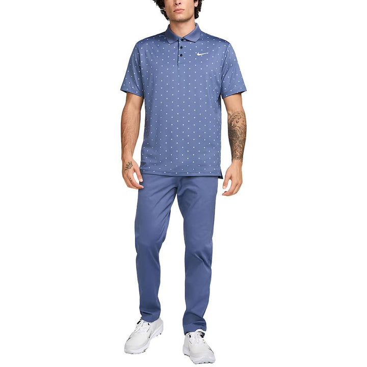 Nike Dri-FIT Tour Print Golf Polo Diffused Blue/White - SU25 Men