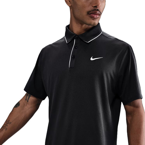 Nike Dri-FIT Tour Piping Golf Polo Black/White - FA25 Men