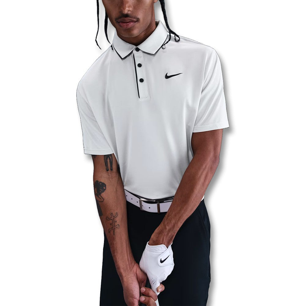Nike Dri-FIT Tour Piping Golf Polo White/Black - FA25 Men