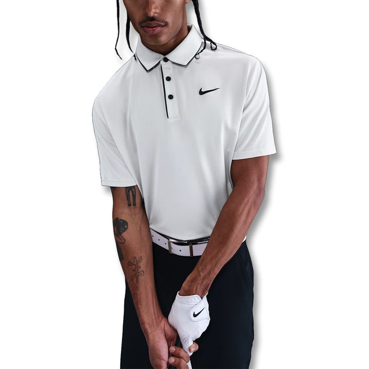 Nike Dri-FIT Tour Piping Golf Polo White/Black - FA25 Men