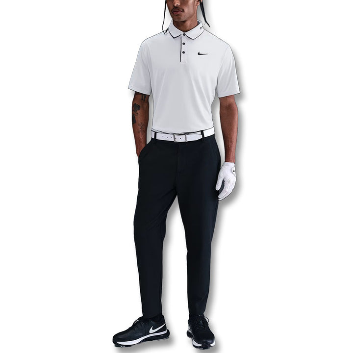 Nike Dri-FIT Tour Piping Golf Polo White/Black - FA25 Men