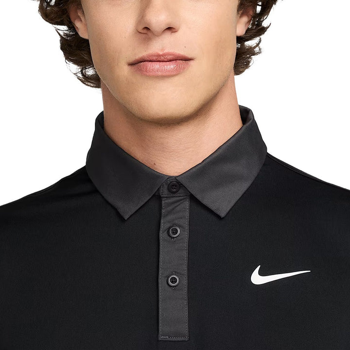 Nike Dri-FIT Tour Contrast Golf Polo Black/Anthracite/White - FW25 Men