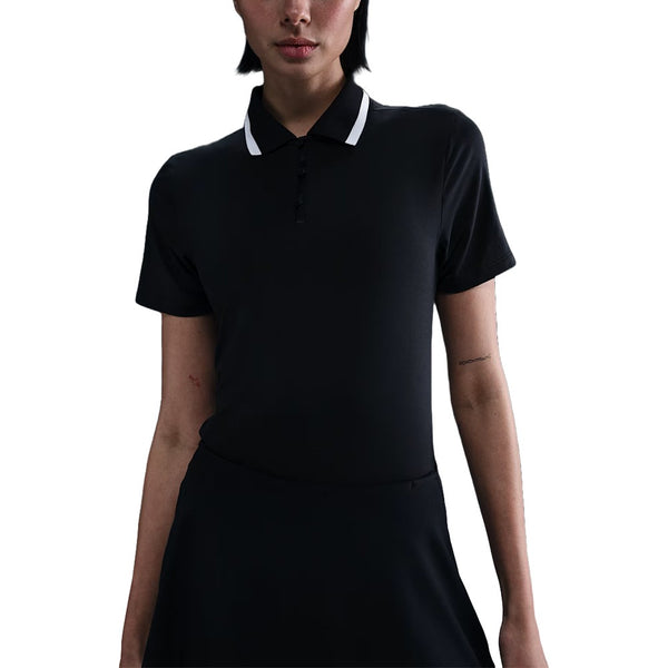 Nike Dri-FIT Tour Short-Sleeve Golf Polo Black/White/White - FW25 Women